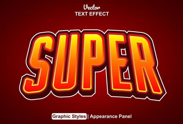 super text effect with graphic style and editable.