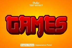 Games text effects with graphic style and editable. vector