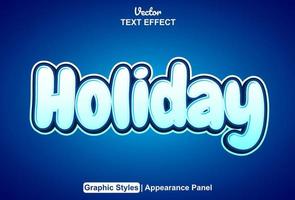 holiday text effect with graphic style and editable. vector