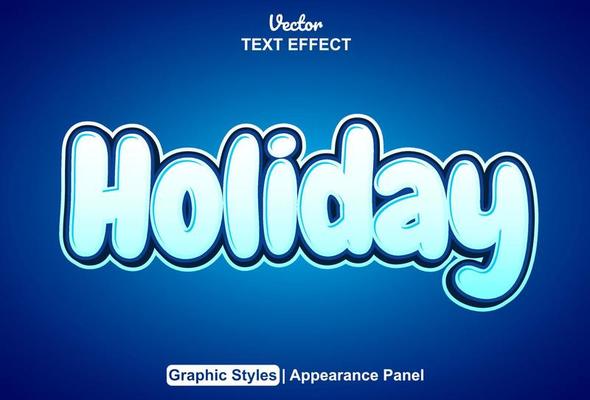 holiday text effect with graphic style and editable.