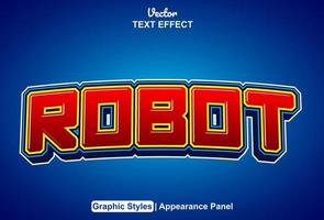 Robot text effect with graphic style and editable. vector