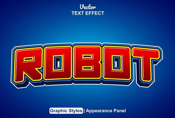 Robot text effect with graphic style and editable.