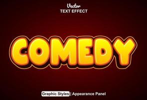 Comedy text effect with graphic style and editable. vector