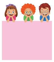 Your text here cute boy holding note paper vector