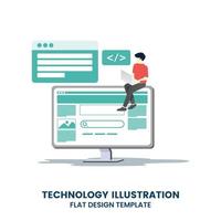 Software programming Concept for web page, banner, presentation, social media. Vector illustration project team