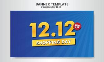 12.12 día de compras venta flash super venta diseño de plantilla de banner oferta especial descuento vector