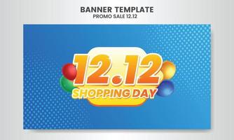 12.12 día de compras venta flash super venta diseño de plantilla de banner oferta especial descuento vector