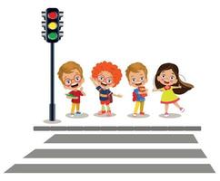 traffic lights pedestrian on the sidewalk vector