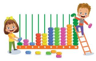 cute playing with bead abacus vector