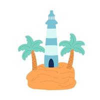Lighthouse icon isolated on white flat hand drawing vector