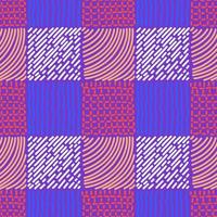 pink-purple Checkered seamless background with abstract patterns vector