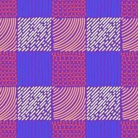 pink-purple Checkered seamless background with abstract patterns vector