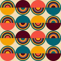 Retro groove pattern with circles in the style of 70 s vector