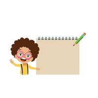 Your text here cute boy holding note paper vector