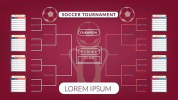 Football 2022 playoff match schedule. Tournament bracket. Football results  table, participating to the final championship knockout. vector  illustration 5175974 Vector Art at Vecteezy