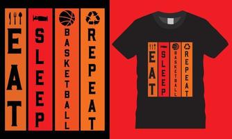 vector de diseño de camiseta creativa de baloncesto de tipografía