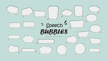 Speech Bubble collection. Empty speech frame design. Minimal conversation bubble speech vector illustration