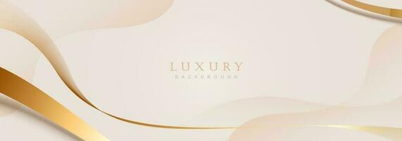 Abstract luxury gold background. Modern golden line wave design template. Premium soft cream with elegant geometric banner vector illustration