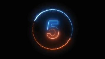 Number Five symbol neon sign vector. Number Five template neon icon vector