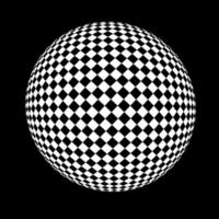 ilusión óptica de esfera a cuadros. eps 10. vector