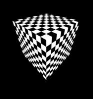 Checkered cube optical illusion EPS 10. Race victory. vector