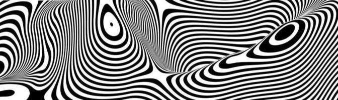 Optical illusion lines background. Abstract 3d black and white illusions. Conceptual design of optical illusion vector. EPS 10 Vector illustration