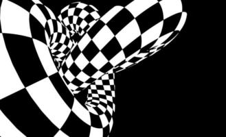 Checkered torus vector illustration EPS 10. Optical illusion vector. Race championship background.