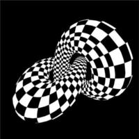 Checkered torus vector illustration EPS 10. Optical illusion vector. Race championship background.