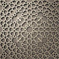 Background with 3d seamless pattern in Islamic style vector