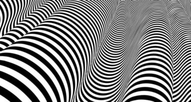 fondo de líneas de ilusión óptica. ilusiones abstractas 3d en blanco y negro. diseño conceptual del vector de ilusión óptica. eps 10 ilustración vectorial