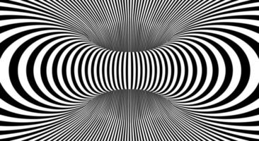 Optical illusion background distoted lines. Monochrome optical distortion. EPS 10 vector