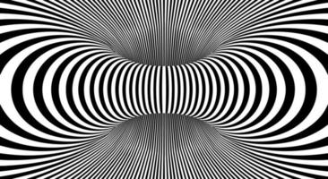 Optical illusion background distoted lines. Monochrome optical distortion. EPS 10 vector