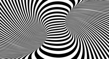 Optical illusion background distoted lines. Monochrome optical distortion. EPS 10 vector