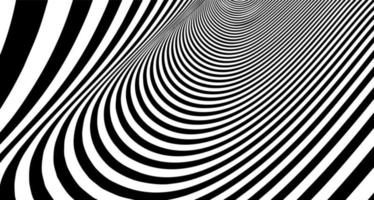 Optical illusion lines background. Abstract 3d black and white illusions. Conceptual design of optical illusion vector. EPS 10 Vector illustration