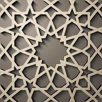 Background with 3d seamless pattern in Islamic style vector