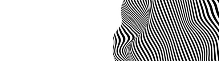 Optical illusion lines background. Abstract 3d black and white illusions. Conceptual design of optical illusion vector. EPS 10 Vector illustration