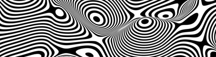 Optical illusion lines background. Abstract 3d black and white illusions. Conceptual design of optical illusion vector. EPS 10 Vector illustration