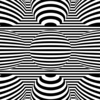 Optical illusion lines background. Abstract 3d black and white illusions. Conceptual design of optical illusion .10 illustration vector