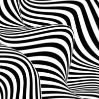 Optical illusion lines background. Abstract 3d black and white illusions. Conceptual design of optical illusion vector. EPS 10 Vector illustration