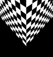 Checkered cube optical illusion EPS 10. Race victory. vector