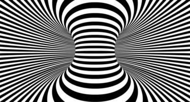 Optical illusion background distoted lines. Monochrome optical distortion. EPS 10 vector