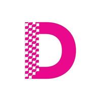 D initials digital wave shape logo vector