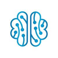 Abstract vector brain connect logo design.