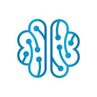 Abstract vector brain connect logo design.