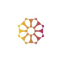 Community Care Logo People Icons In Circle Vector Concept.