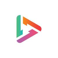 Colorful Number one 1 logo icon with triangle shape vector