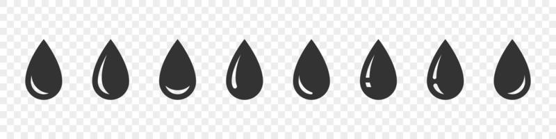 Water drop icons. Water drops set. Water or oil drop. Vector illustration
