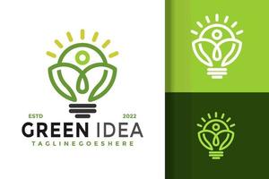 diseño de logotipo de idea verde natural, vector de logotipos de identidad de marca, logotipo moderno, plantilla de ilustración vectorial de diseños de logotipos