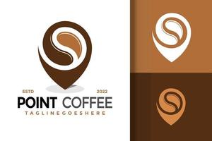 Coffee Point Logo Design, brand identity logos vector, modern logo, Logo Designs Vector Illustration Template