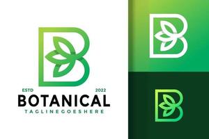 diseño de logotipo de letra b botánica, vector de logotipos de identidad de marca, logotipo moderno, plantilla de ilustración vectorial de diseños de logotipos